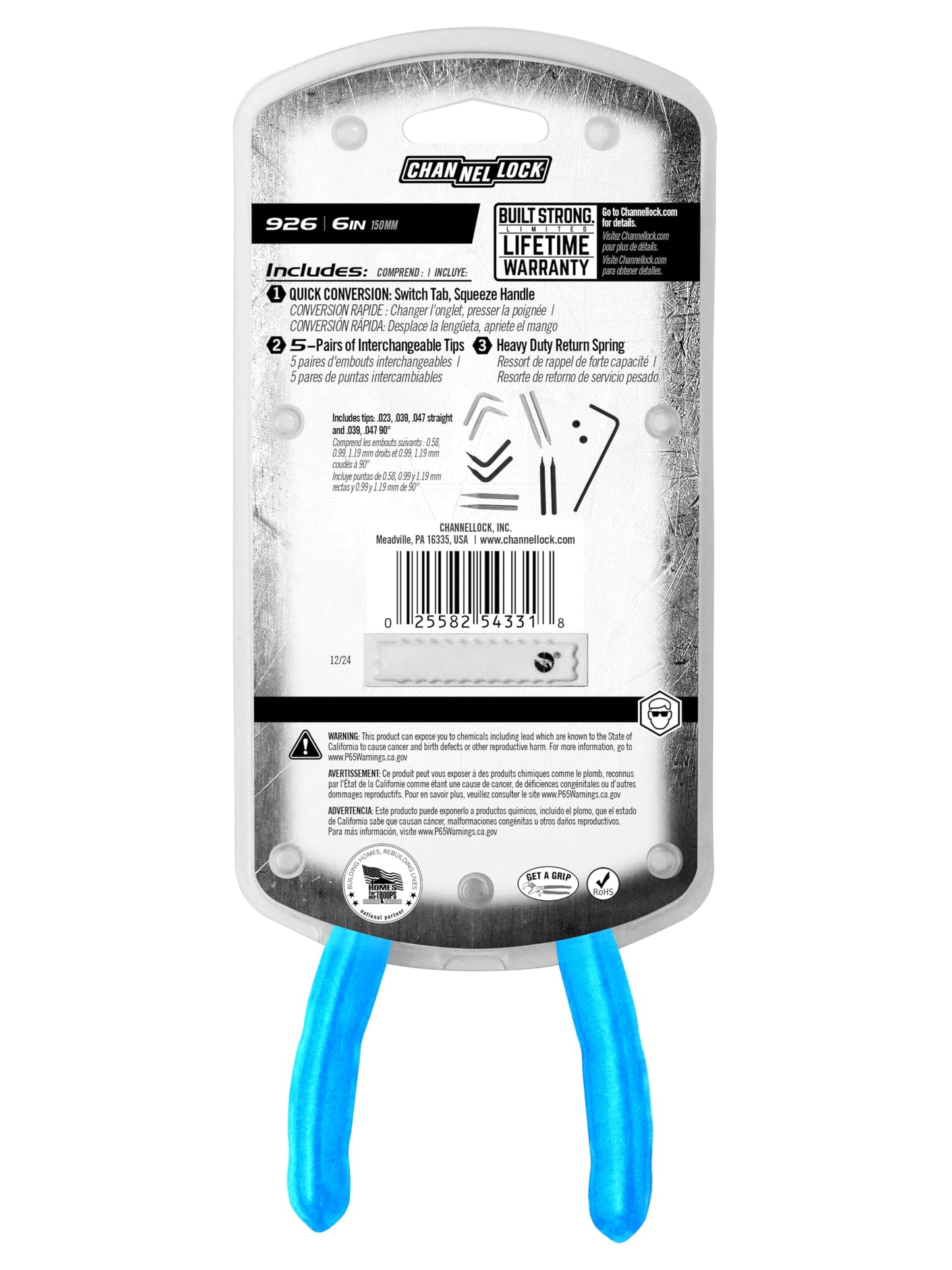 Channellock 926 Pinza Convertible para Seguros de Retención de 6.25"