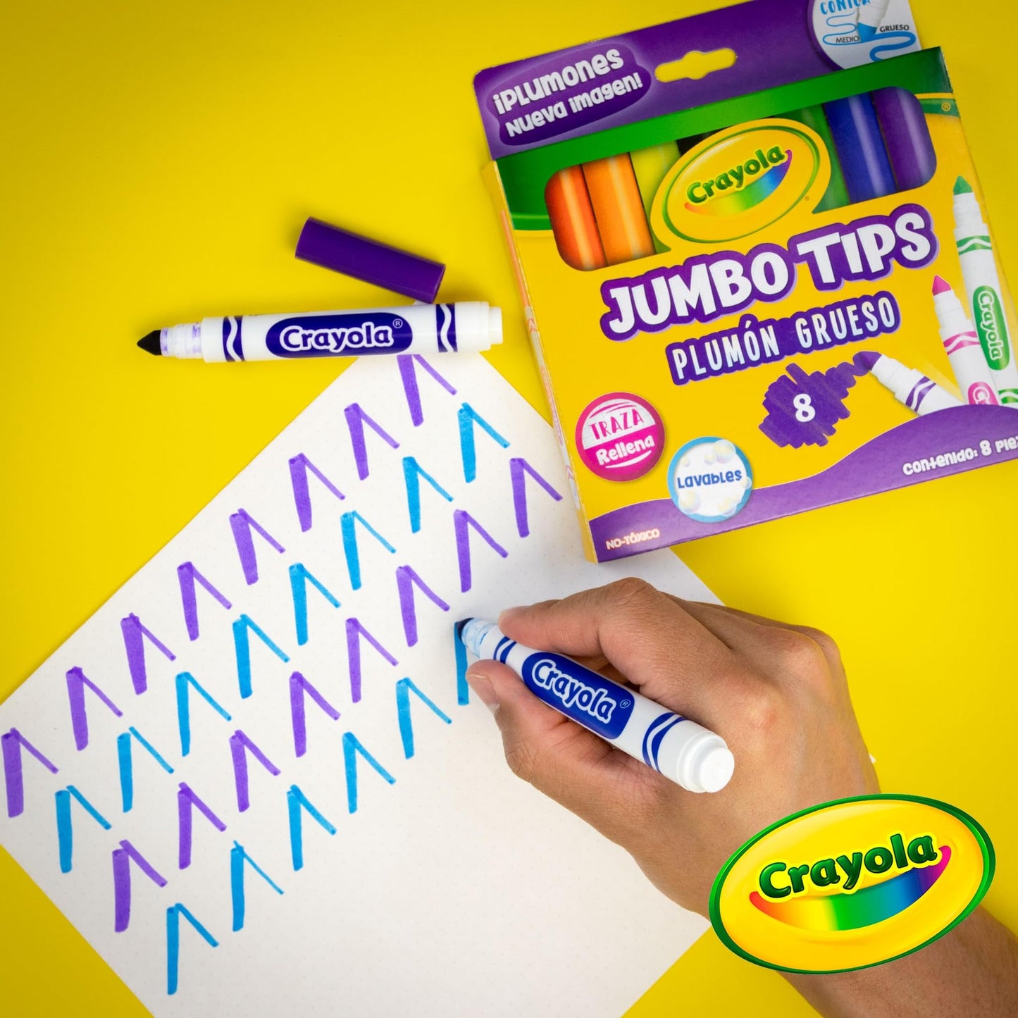 CRAYOLA 8 Plumones Gruesos Lavables