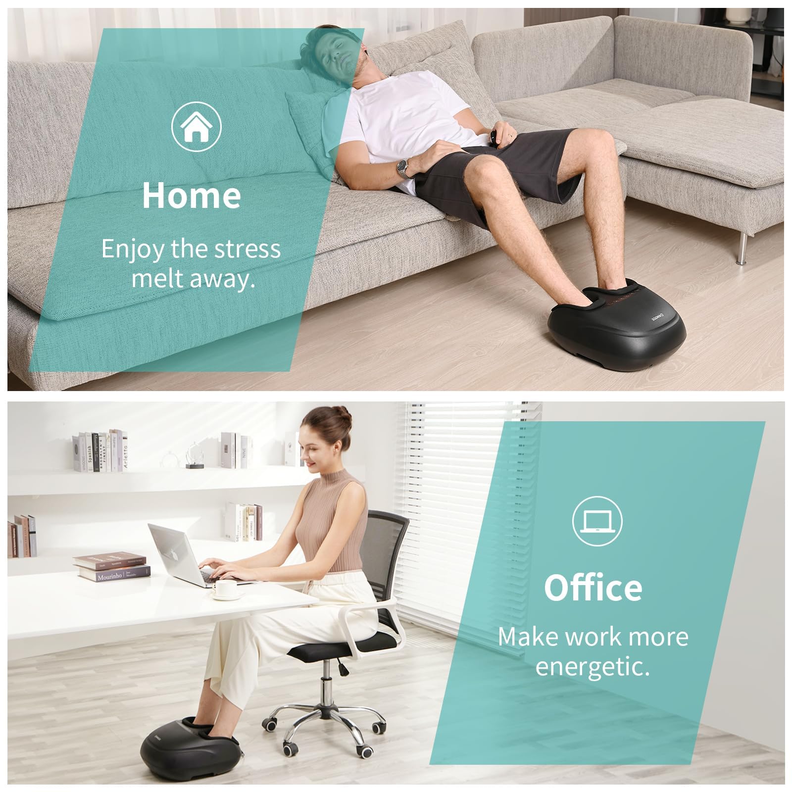 Masajeador de Pies Shiatsu con Calor y Control Remoto para Dolor de Neuropatía