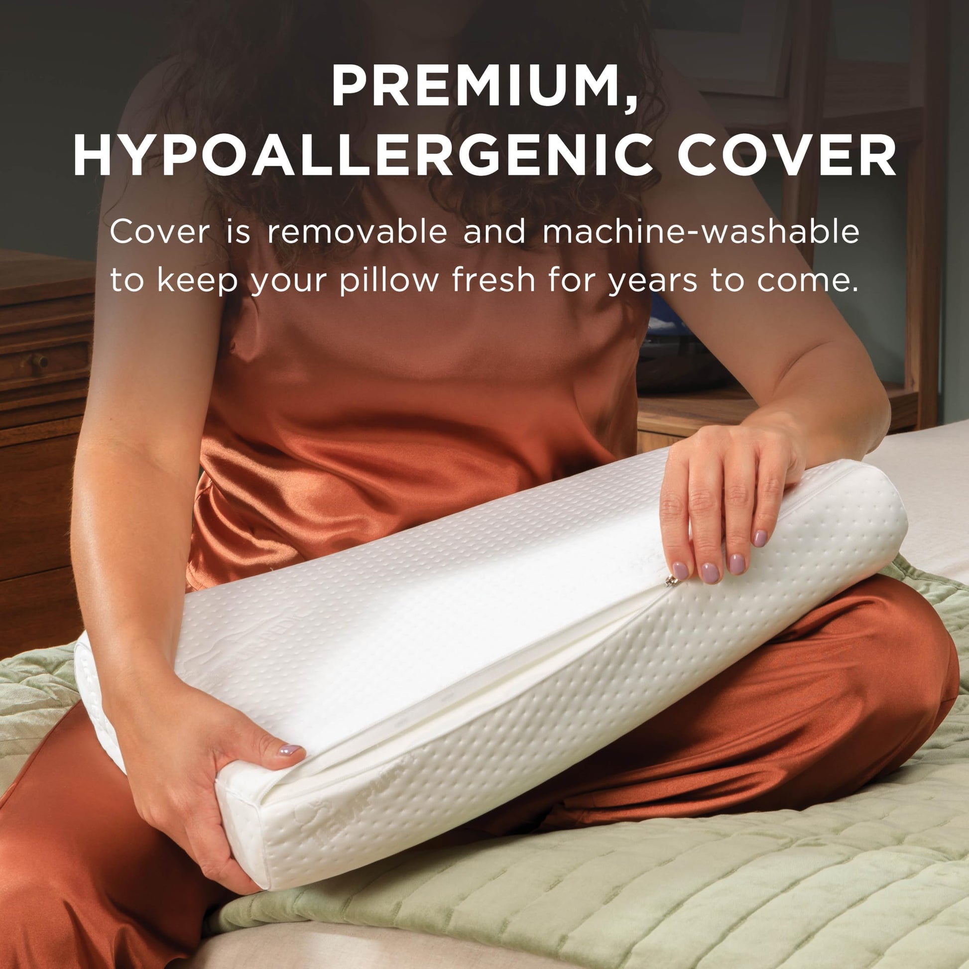 Almohada Tempur-Pedic TEMPUR-Ergo Neck Mediana Blanca Soporte Firme Cubierta Lavable