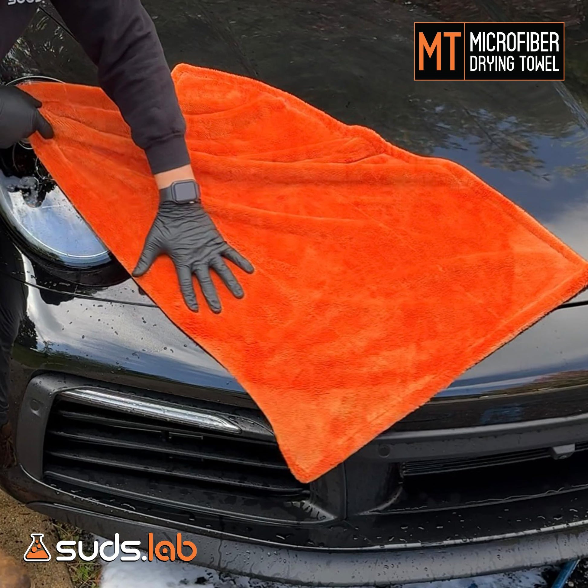 Toalla de Secado de Microfibra Suds Lab Azul Grande para Exterior del Automóvil