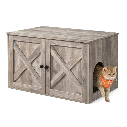 Feandrea Arenero para Gatos, Caja de Arena Oculta, con Separador Extraíble, 80 x 53 x 50 cm, Greige MPCL002G01