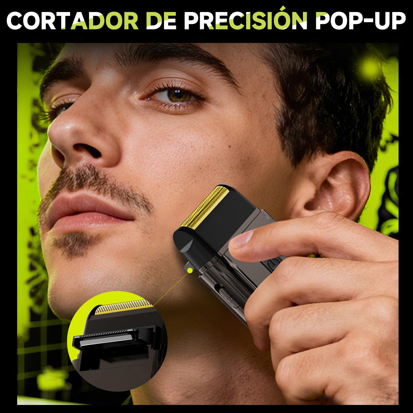 Afeitadora Eléctrica para Hombre, Mini Rasuradora Afeitadora de Precisión Recargable por USB, 7000 Rpm, Ideal Para Viajes