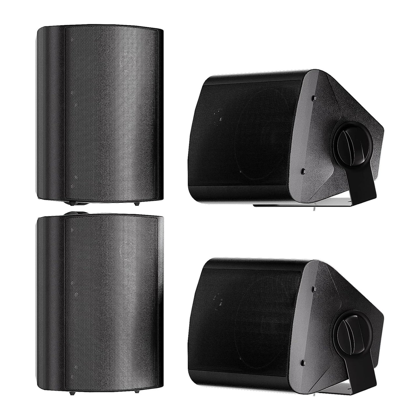 STUDIOFINIX - Altavoces para Exteriores de 5.25 Pulgadas, 600 W, Impermeables, con Cable, pasivos de Montaje en Pared para Patio, cochera, hogar, 2 Pares (Negro)