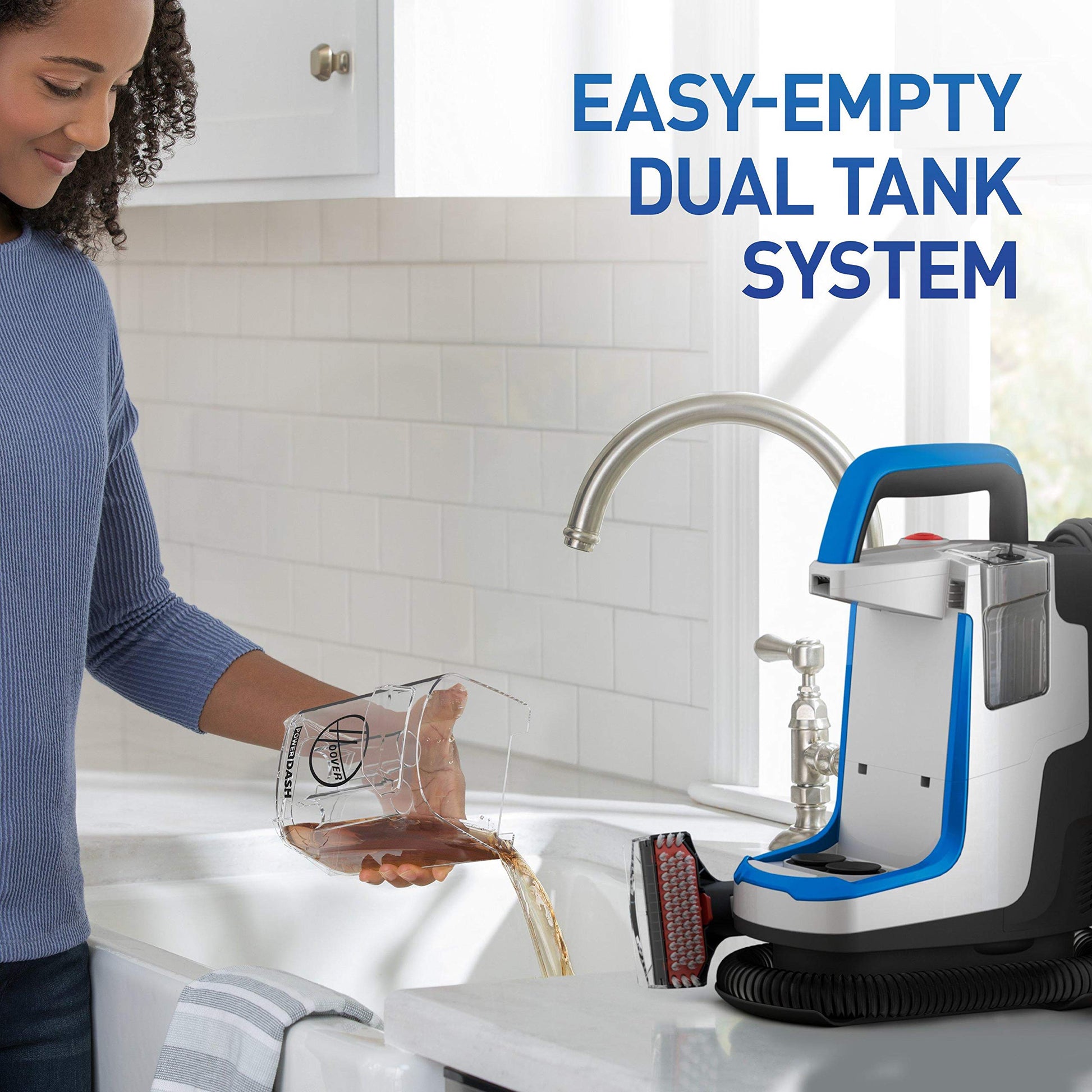 Limpiador de Manchas Hoover PowerDash Go Azul portátil para Mascotas y hogar