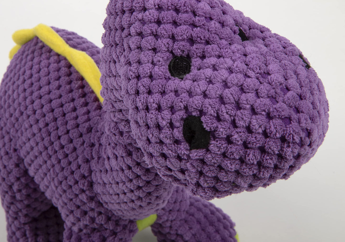 goDog Checkers Dinos Bruto - Juguete de Peluche chirriante para Perro, tecnología de protección masticable, Color Morado, Grande