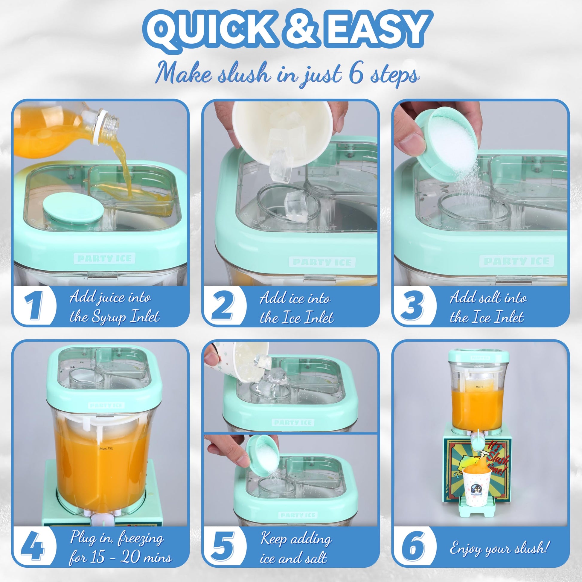 Máquina para Granizados Party Ice Home Azul 33 Onzas