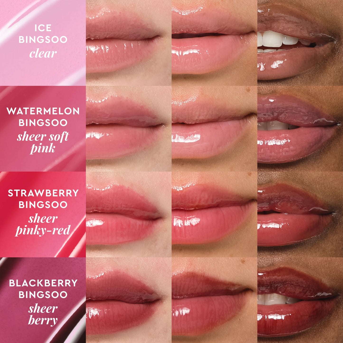 Glow Recipe Glass Balm Lip Treatment Watermelon Bingsoo Bálsamo Labial Hidratante Brillo Alto Tinte Rosa Suave 15 g