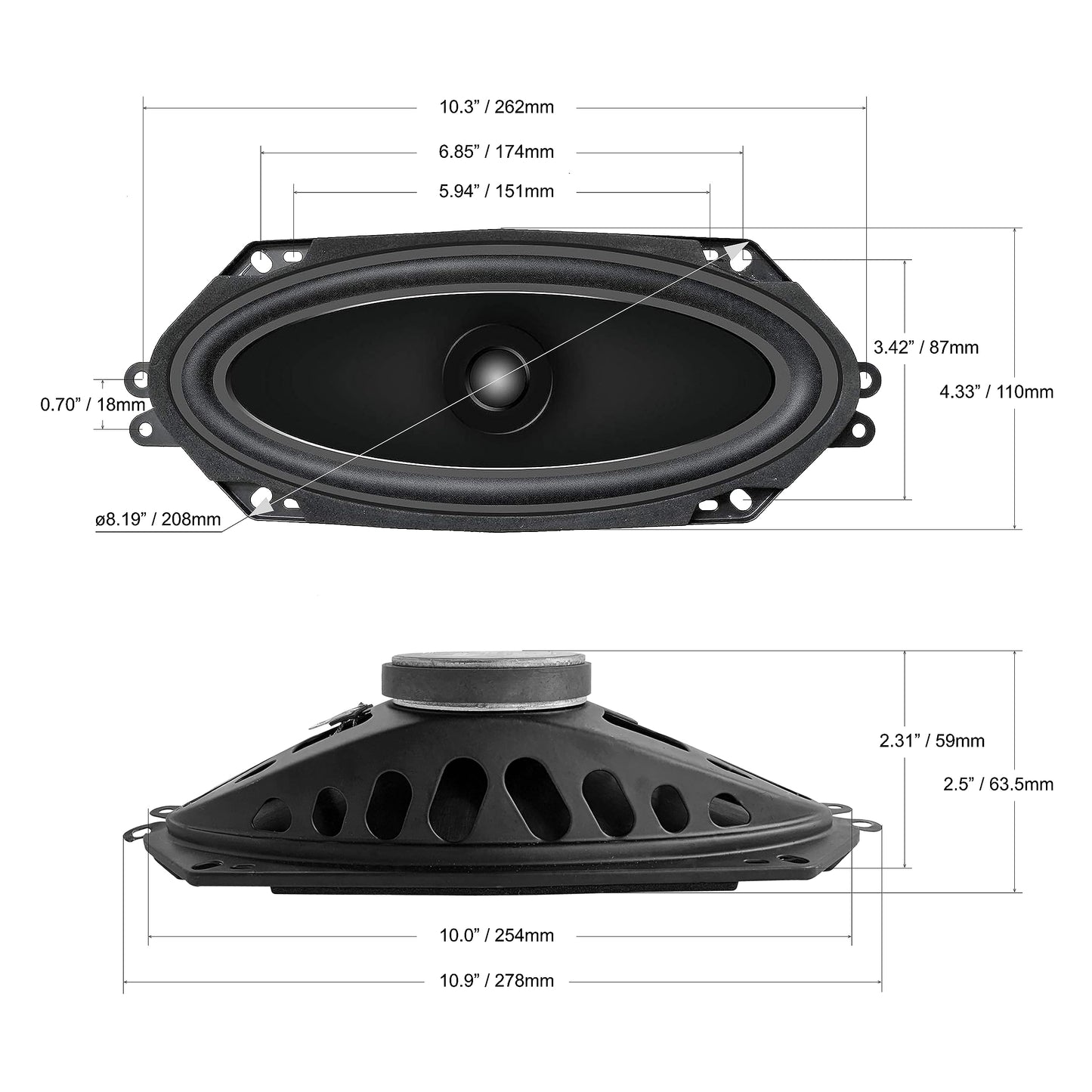 SONDPEX CS17410: Altavoz de Doble Cono de 4" x 10"