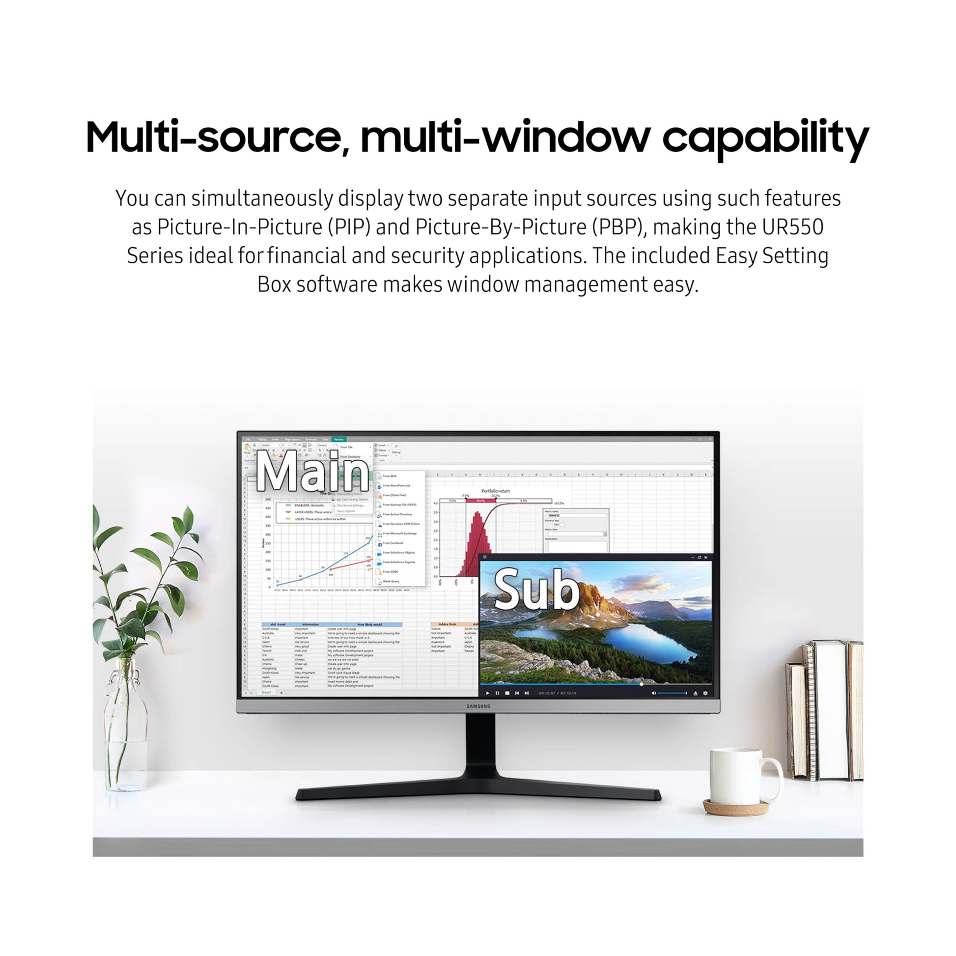 SAMSUNG ViewFinity UR55 Series 4K UHD IPS Monitor de computadora HDR10, AMD FreeSync, HDMI 2.0 y DisplayPort 1.2, visualización sin Bisel, Cuidado de los Ojos, LU28R550UQNXZA, 2023