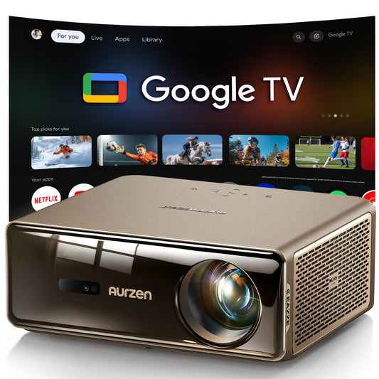 Proyector Inteligente Aurzen EAZZE D1 MAX Ultra Brillante 1000 lúmenes ANSI con Google TV y Tecnología MEMC Compatible con 4K Audio DoIby 20 W