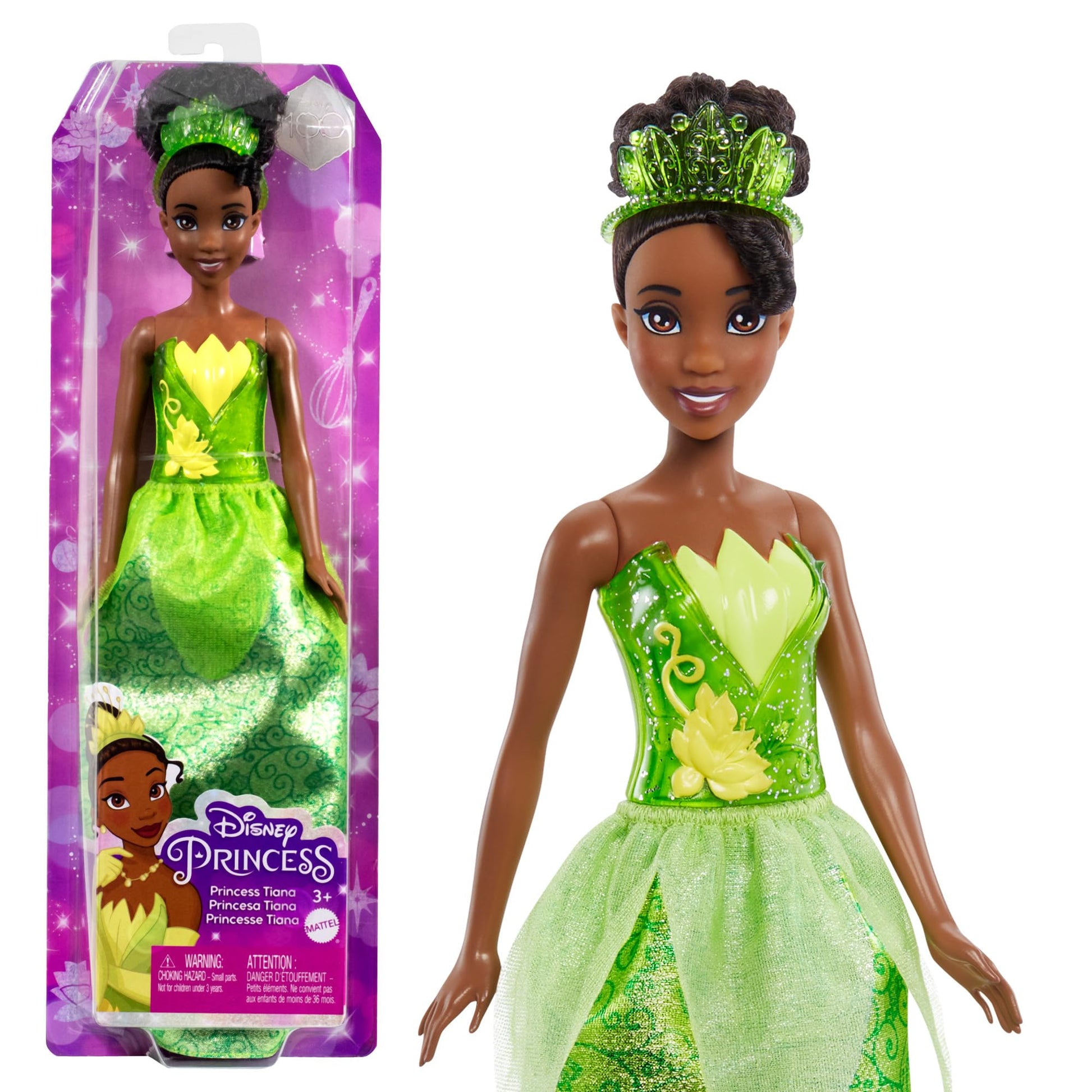Muñeca Princesa Tiana Mattel Disney Princess Verde Película Tiana y el Sapo