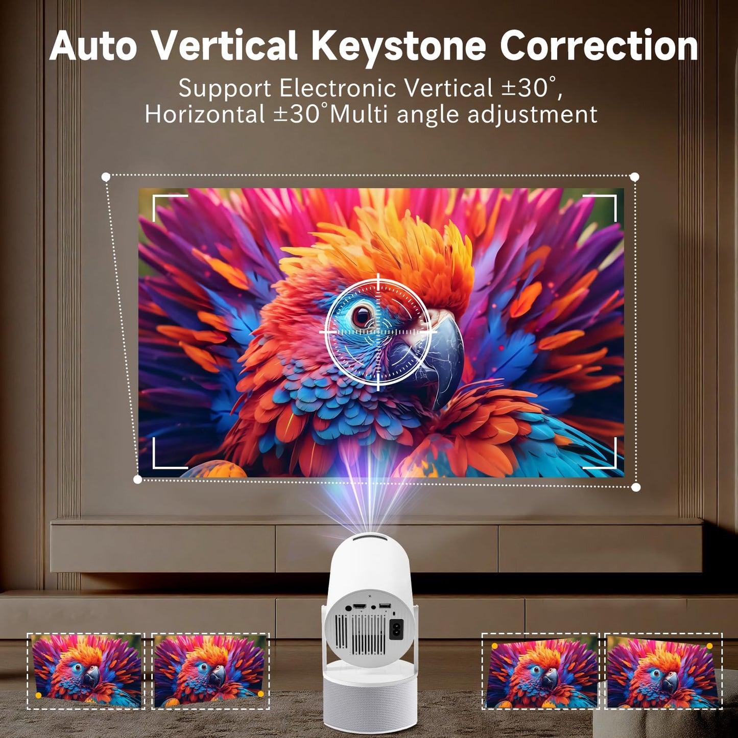 Mini Proyector 4K 1080P, Proyector Port?til con Karaoke, Wifi 6, Bluetooth 5.0, 200 Ansi, Android 11, Usb y Hdmi, Proyectores con Dos Micr?fonos Compatible con Smartphone/tabletas/pc/tv Stick/xbox/ps5
