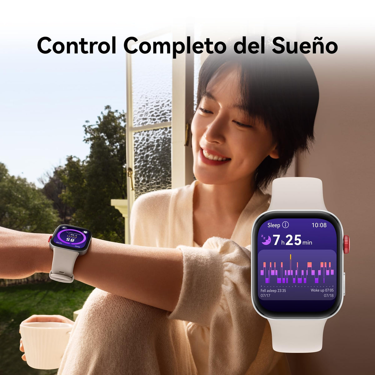 Reloj Inteligente Huawei Rosa Suave con Pantalla AMOLED y Diseño Ultradelgado