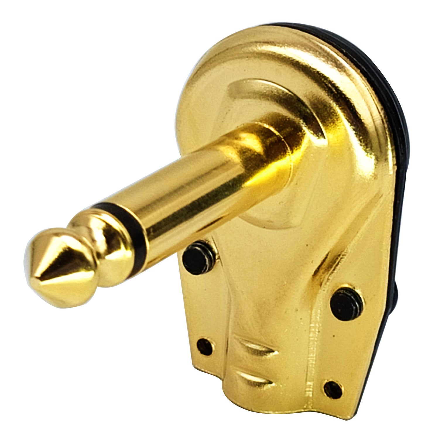 AAOTOKK Adaptador de 90 grados 6.35 mm, chapado en oro, ángulo recto, 6.35 mm, 1/4 pulgadas, TS overol macho plano, estilo panqueque, conectores para altavoz, cable de conexión, guitarra (paquete de