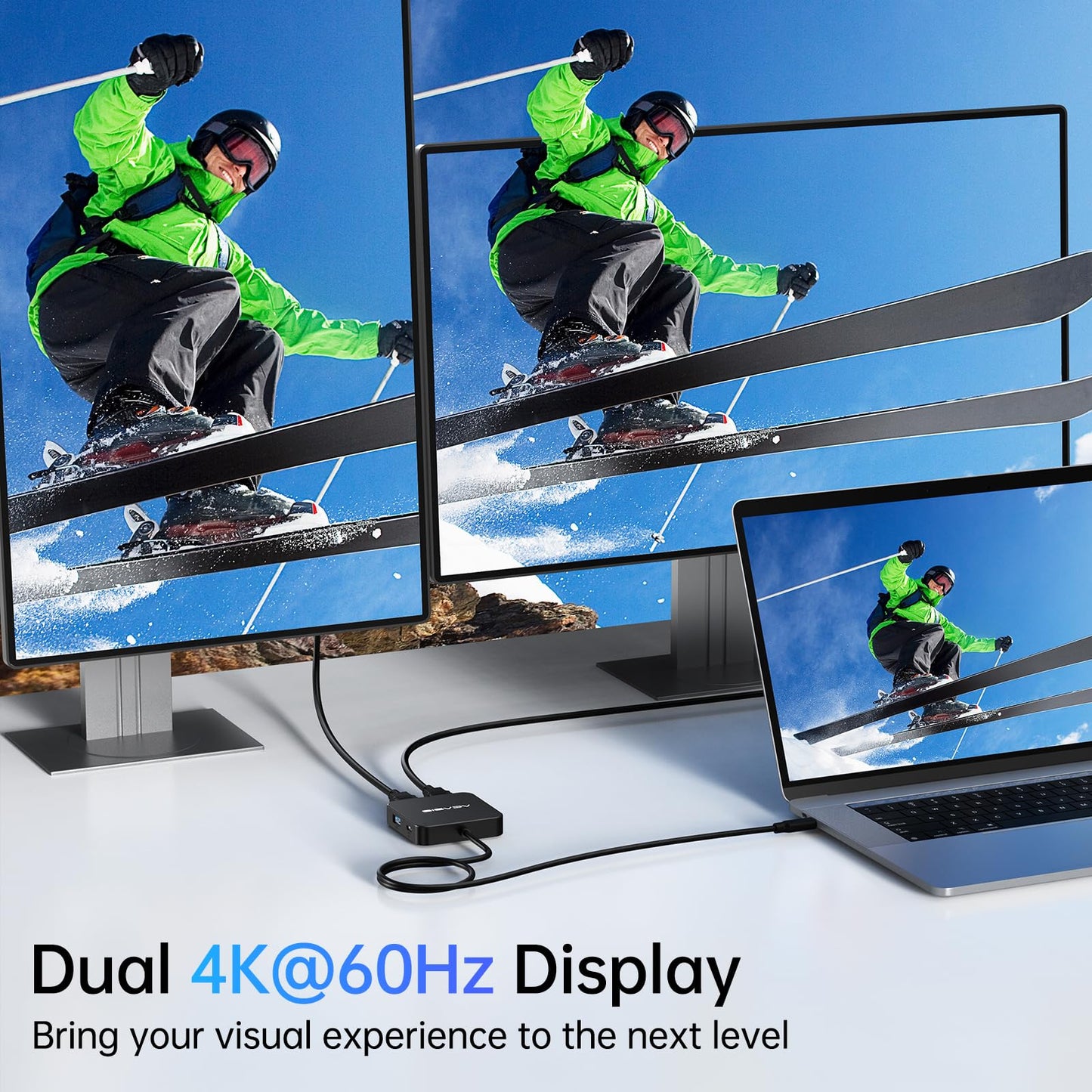 Estación de Acoplamiento ACASIS HDMI Dual con Carga PD de 100 W Puertos Datos USB-C y USB-A 5 Gbps para Dell XPS HP Lenovo Surface Yoga