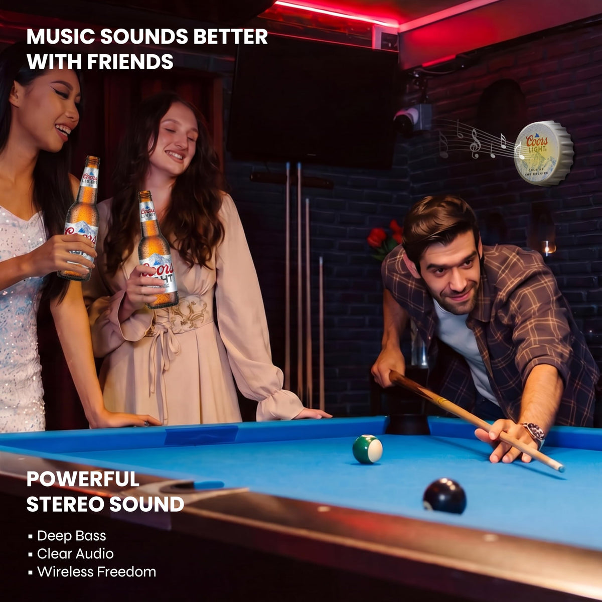 Altavoz Bluetooth Coors Luz Cambiante Radio FM para el Hogar