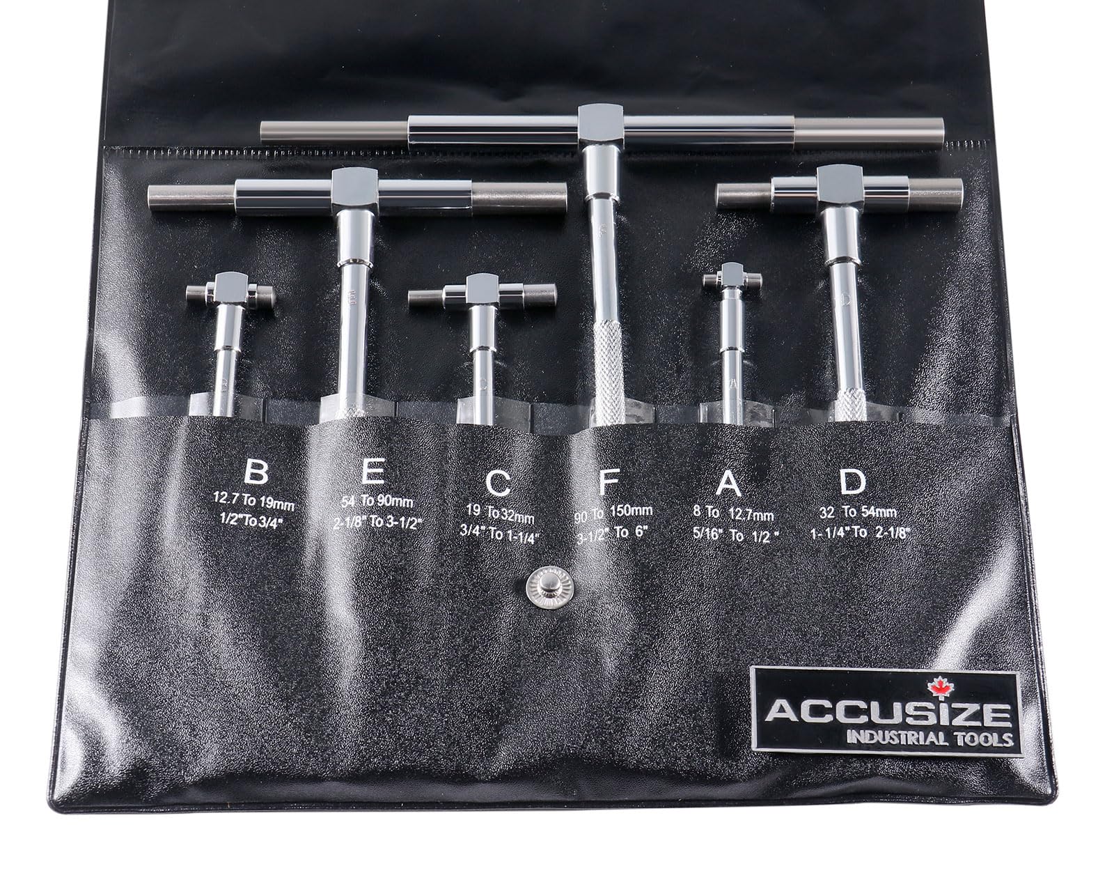 Accusize - Juego de 6 Calibradores Telescopicos Doble Acción 5/16"-6", #EG02-5011