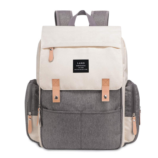 Mochila para Pañales Alexia Land Gris Nuevo Blanco Gran Capacidad Diseño Abierto Tela Impermeable Unisex