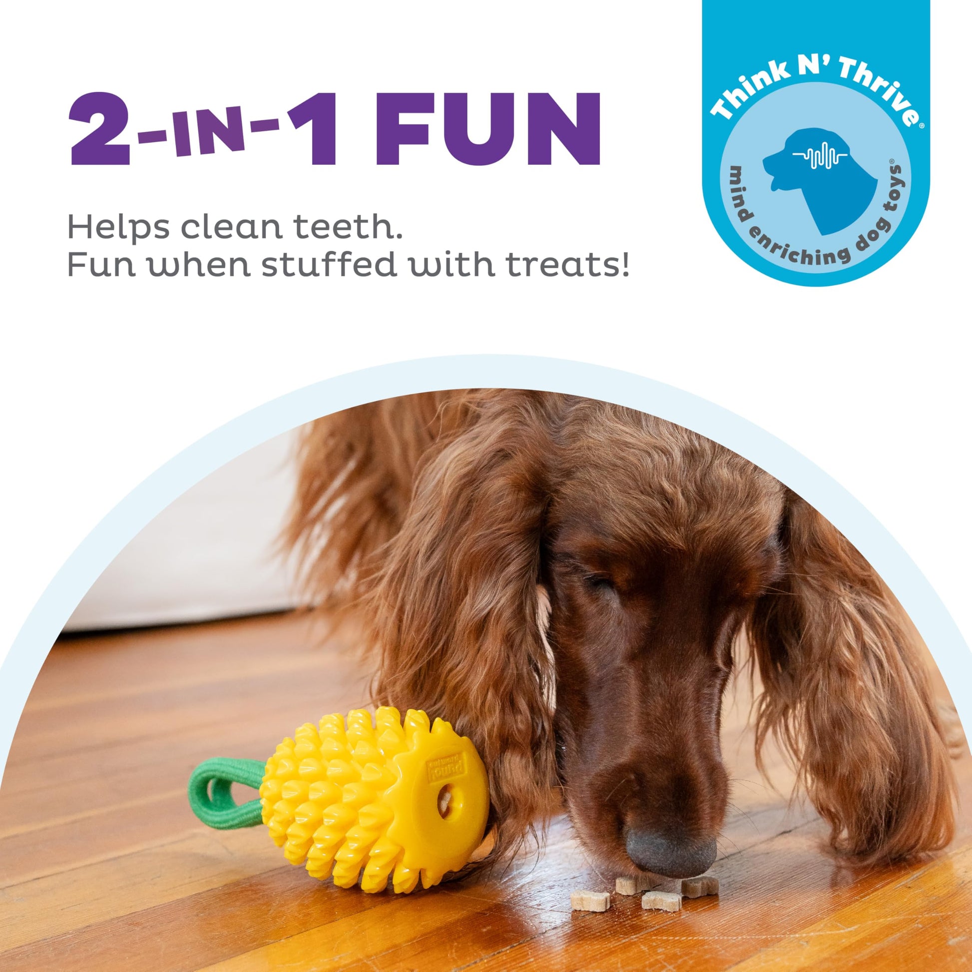 Juguete Dental Outward Hound Amarillo con Piña y Relleno Interactivo para Perro