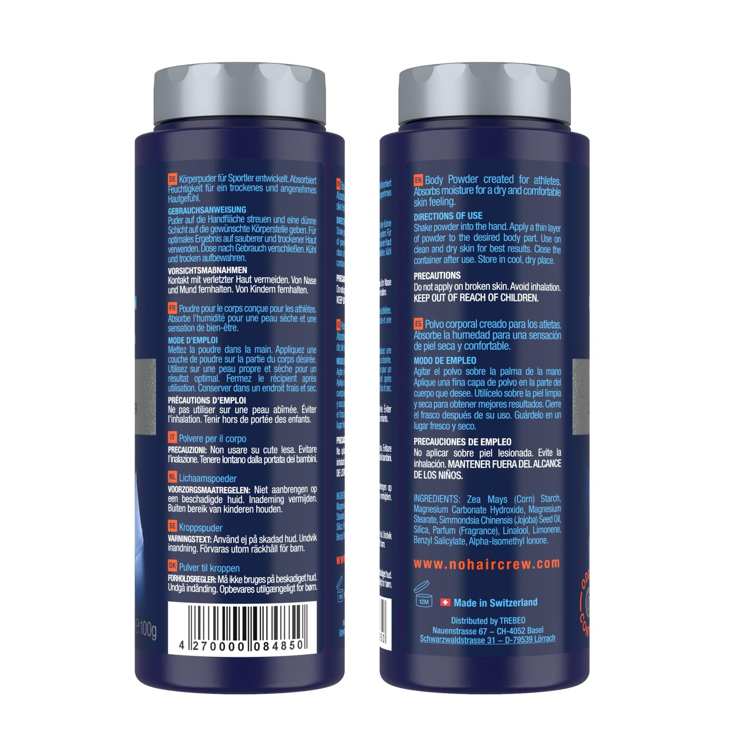 NO HAIR CREW | Polvo Íntimo Premium DRY & FRESH | Bote de 100 g - Hecho Para Hombres - Evita la irritación - Controla el mal olor