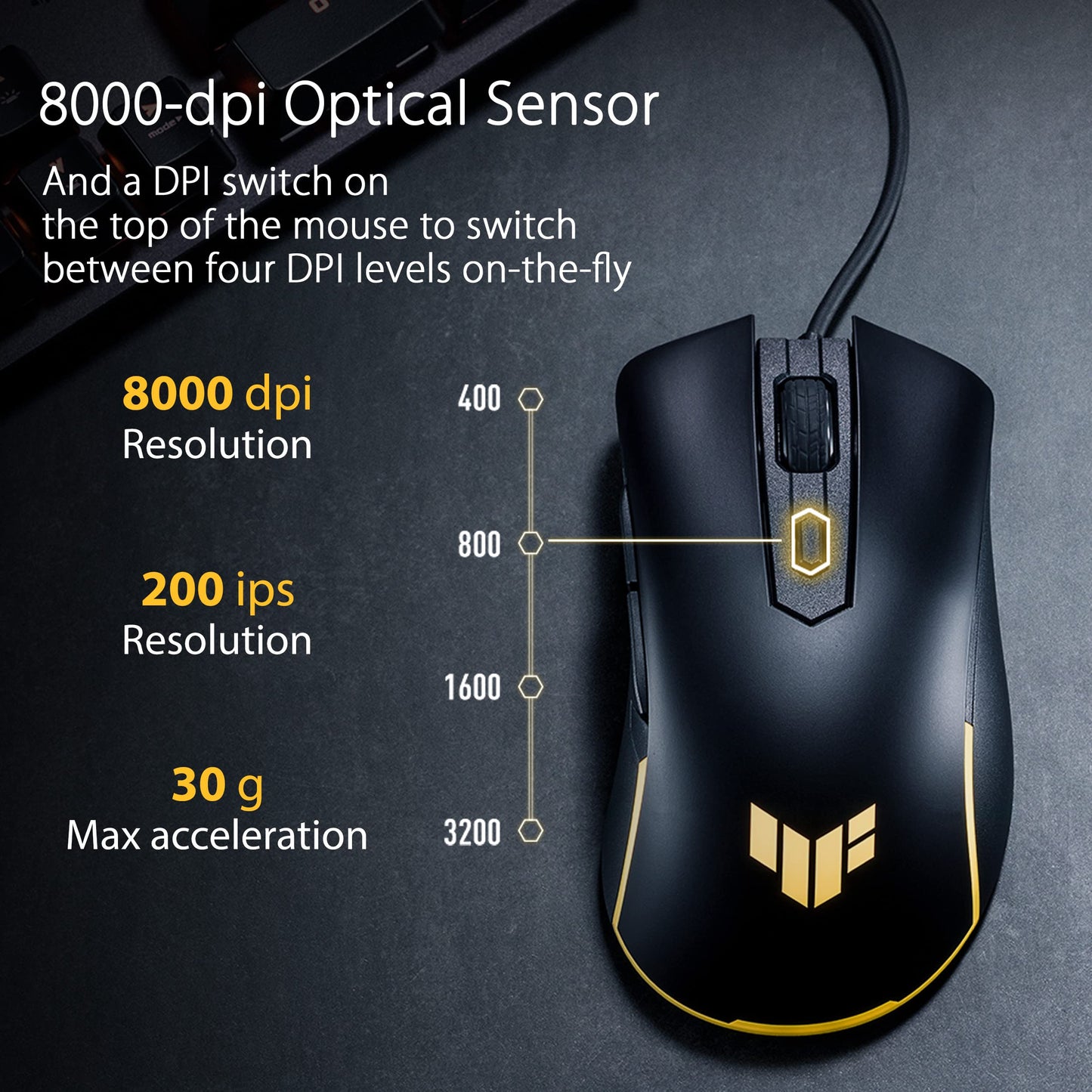 Mouse Gaming ASUS TUF Negro Ligero y Resistente IP56