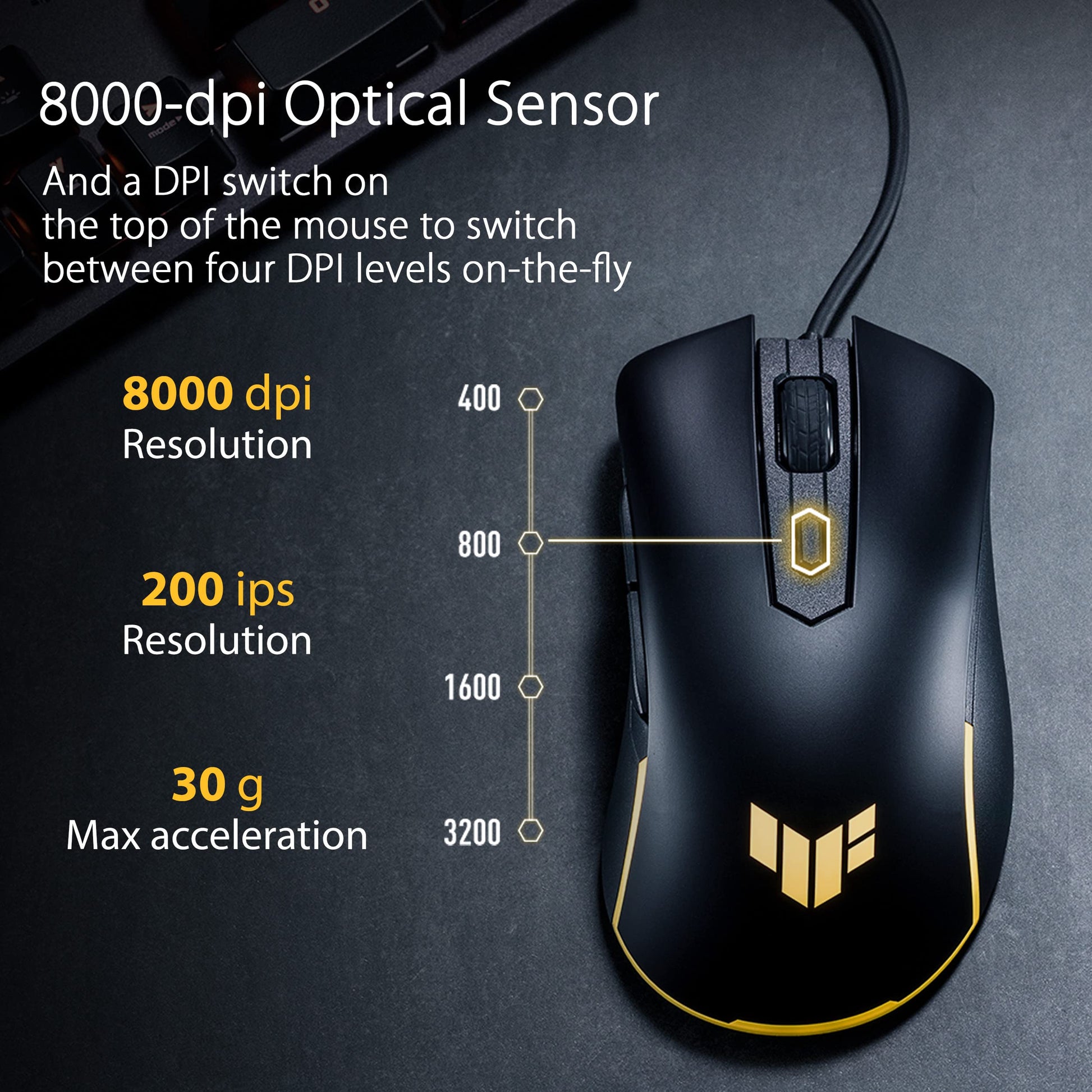 Mouse Gaming ASUS TUF Negro Ligero y Resistente IP56