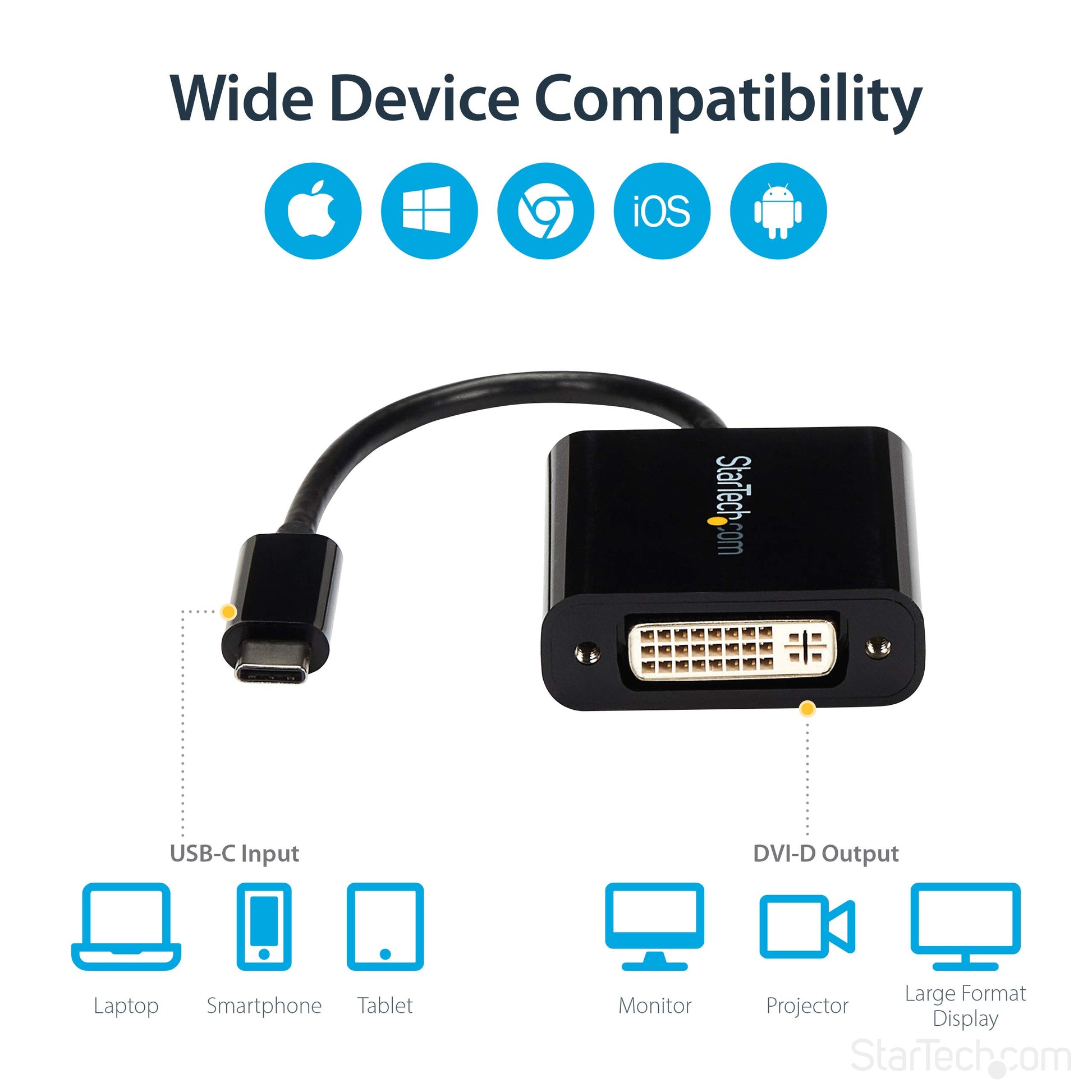 StarTech.com USB-C to DVI Adapter/Converter for MacBook (CDP2DVI)