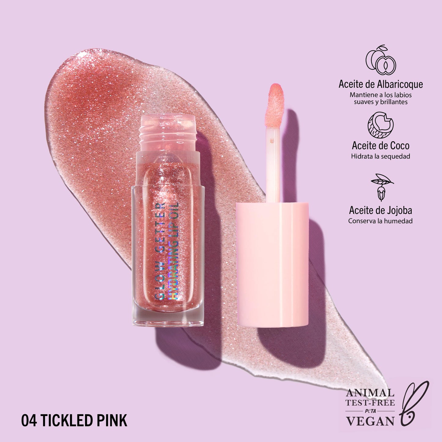 Aceite de Labios Moira Tickled Pink Hidratante Glow Getter