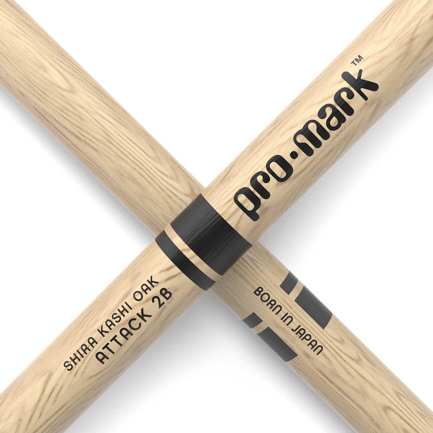 ProMark | Baquetas Classic Attack 2B Shira Kashi Roble, punta de madera ovalada, 1 par