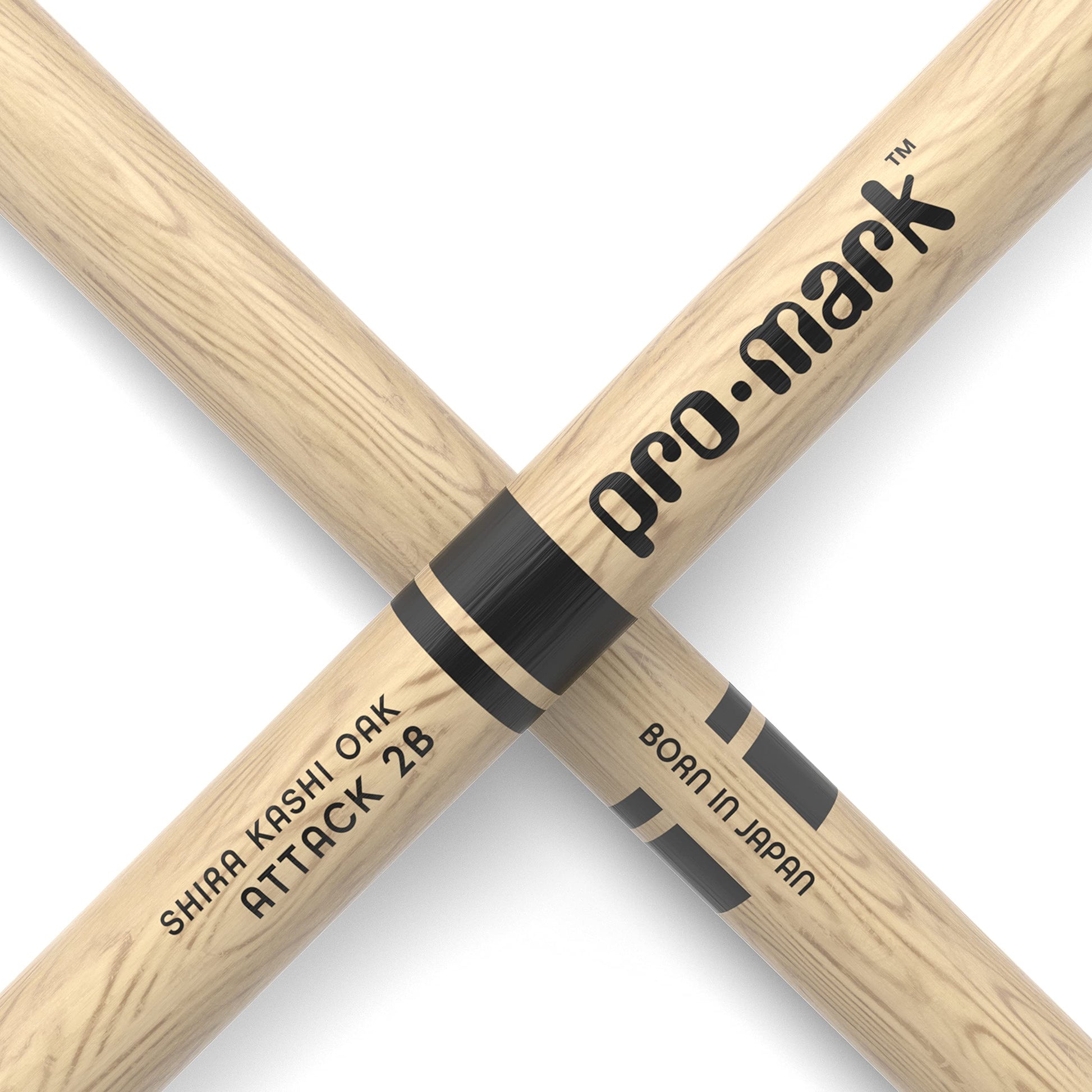 ProMark | Baquetas Classic Attack 2B Shira Kashi Roble, punta de madera ovalada, 1 par