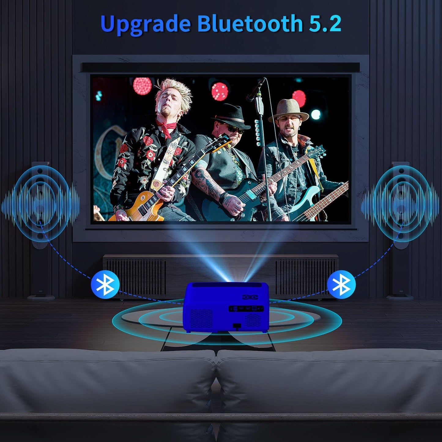 Proyector 4K XNoogo Exterior Negro con WiFi 6 y Bluetooth 5.2