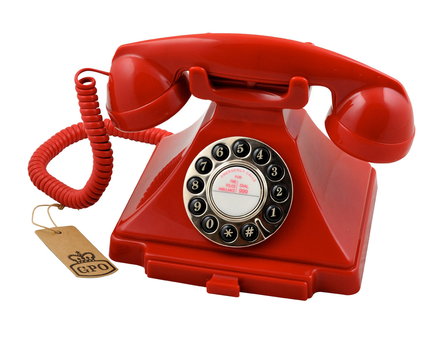 GPO GPOCARRPBRD Carrington Classic Desk Telphone Push Button Red