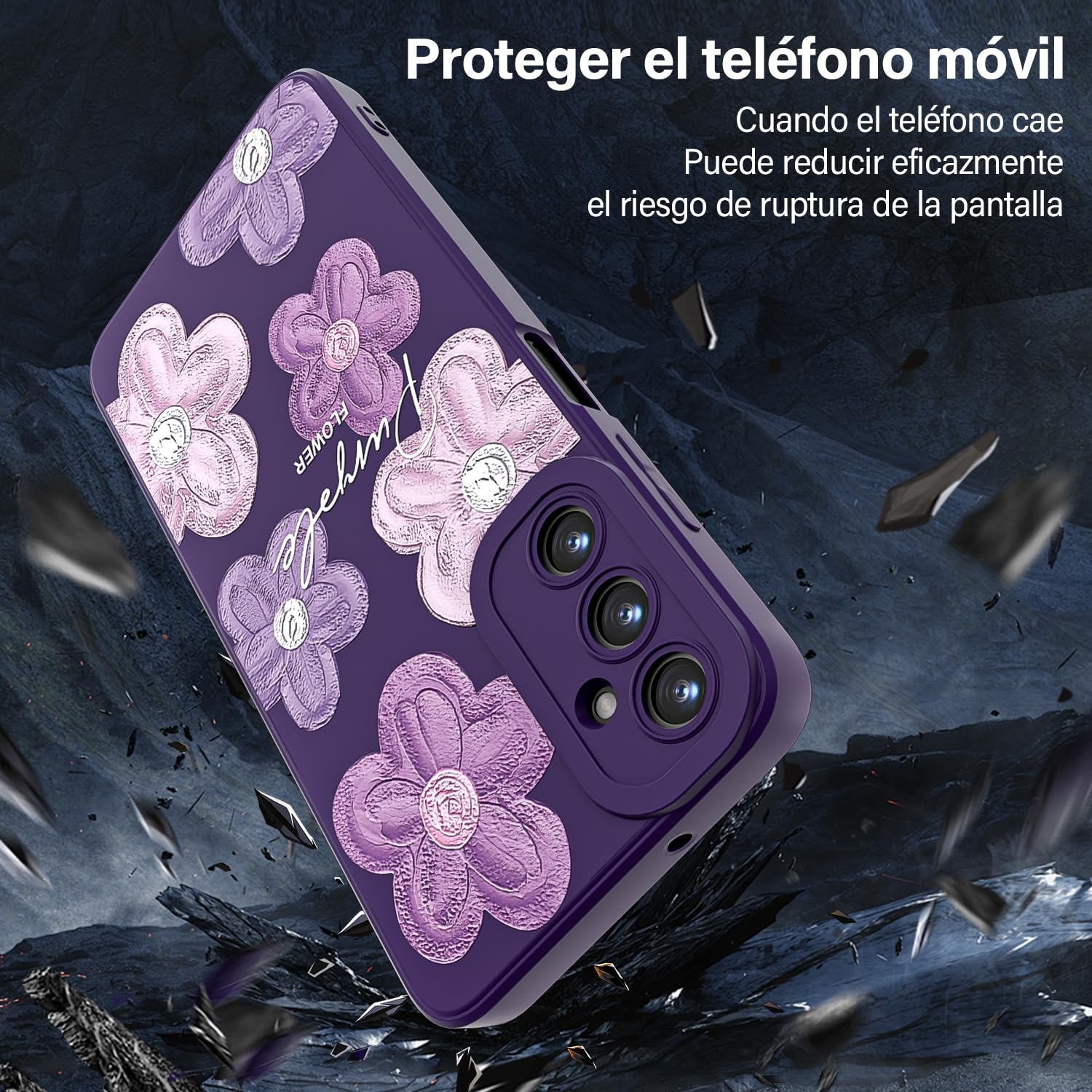Threehao Funda para Samsung Galaxy A05S, Ultra Delgado Flexible Suave TPU Silicona Carcasa con Moda Aesthetic Dibujos Flores, Antigolpes Anti-arañazos Protectora Case para Samsung A05S