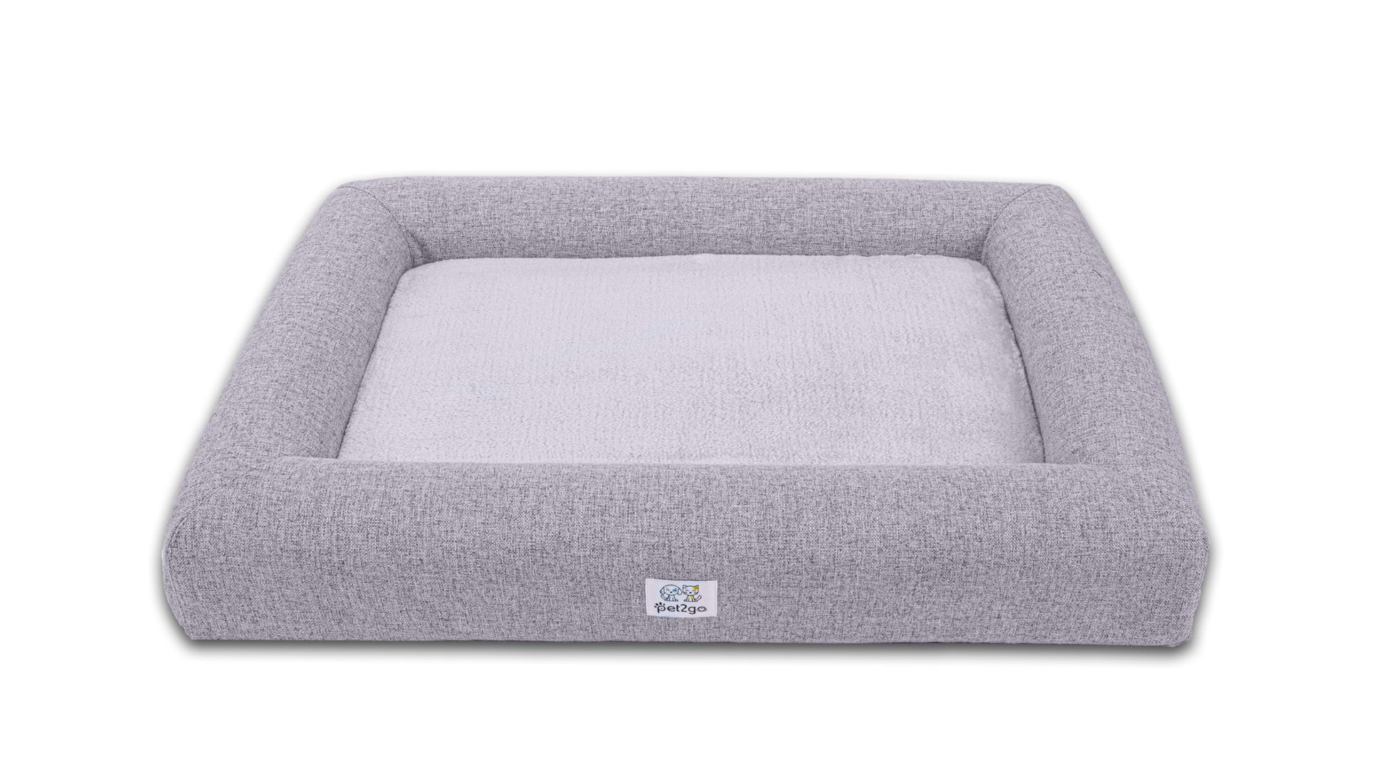 Cama Ortopédica para Mascota pet2go Gris Claro con Funda Removible y Lavable