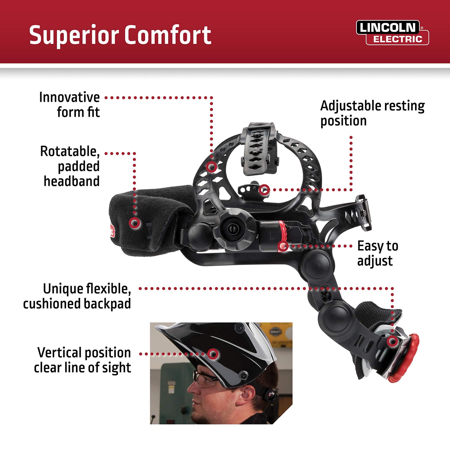 Lincoln Electric - Casco De Soldadura K3034-4 Viking 3350 Con Oscurecimiento Automático Con Tecnología De Lentes 4C, Negro, Extra Grande