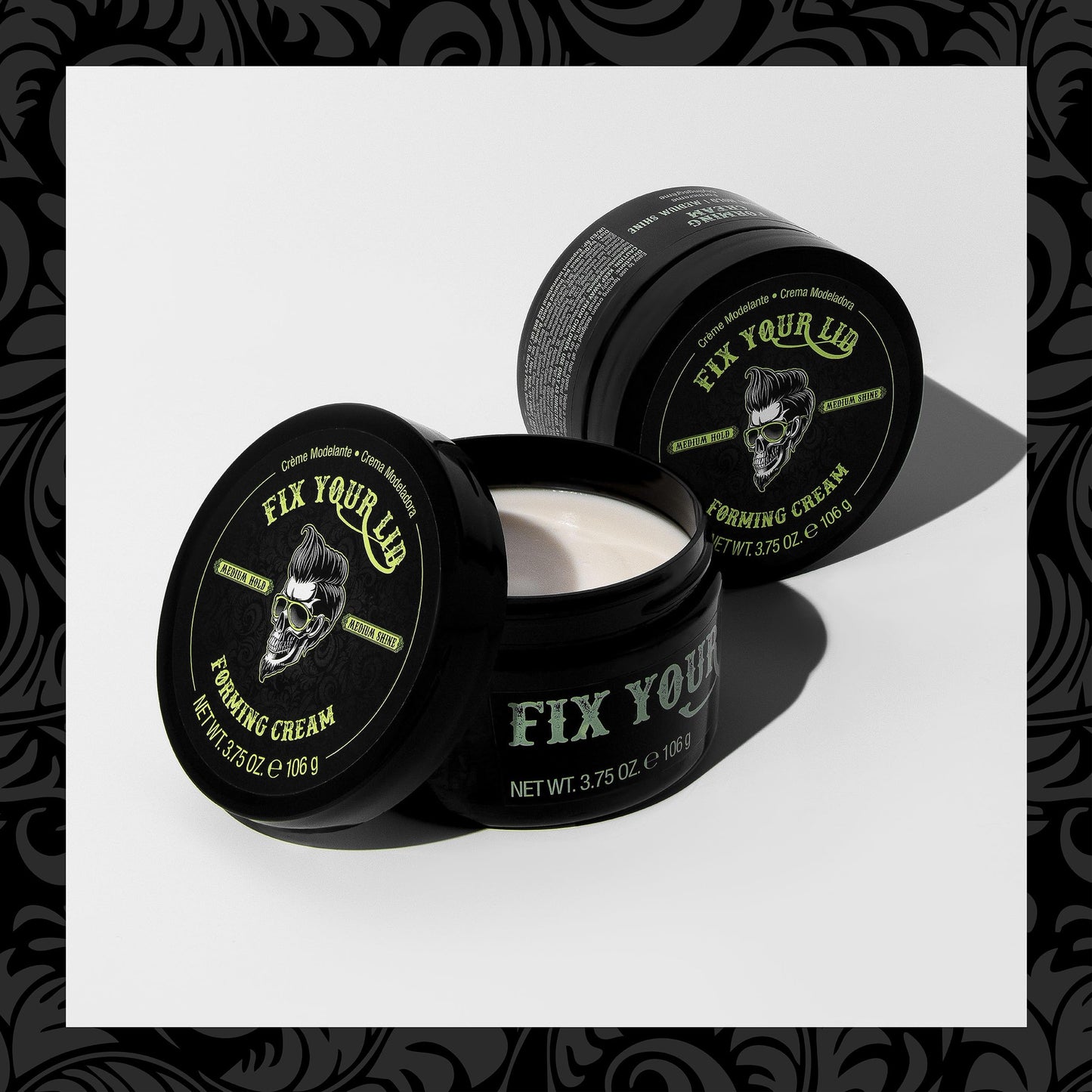 FIX YOUR LID, Crema Moldeadora, Fijación Media, Ideal para Hombres y Todo Tipo de Peinados, Brillo Medio, 3.75 Onzas