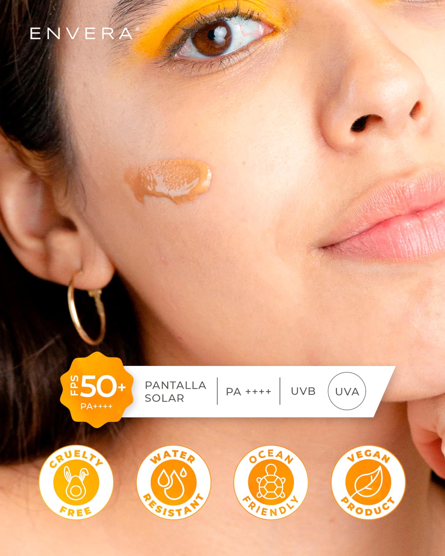 Protector Solar Facial Envera Light SPF 50+ Mousse Matificante Vegano y Ecológico Resistente al Agua