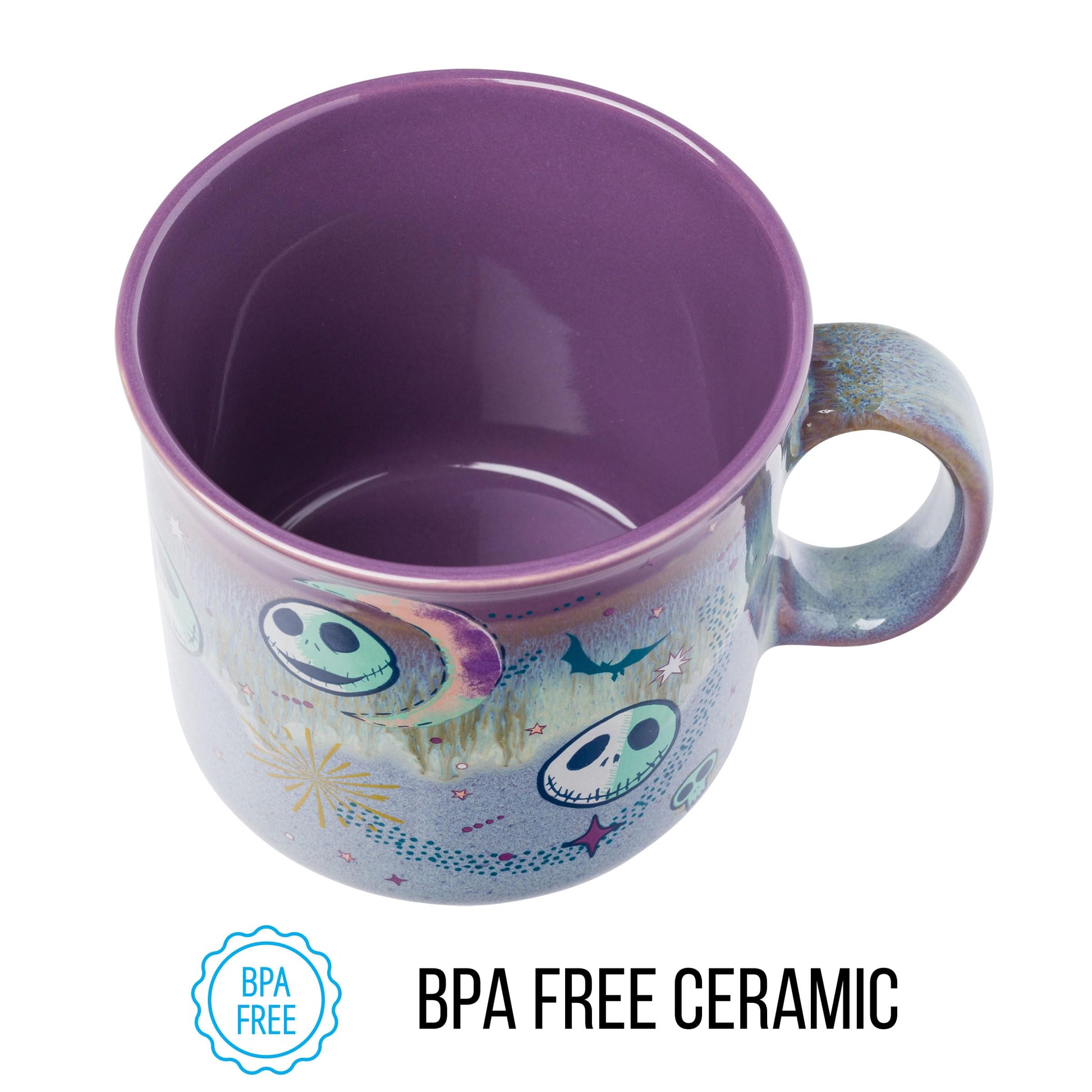 Taza de Cerámica Silver Buffalo Disney Nightmare Before Christmas Jack Skellington Mystic Opulence Reactive Glaze 20 Onzas