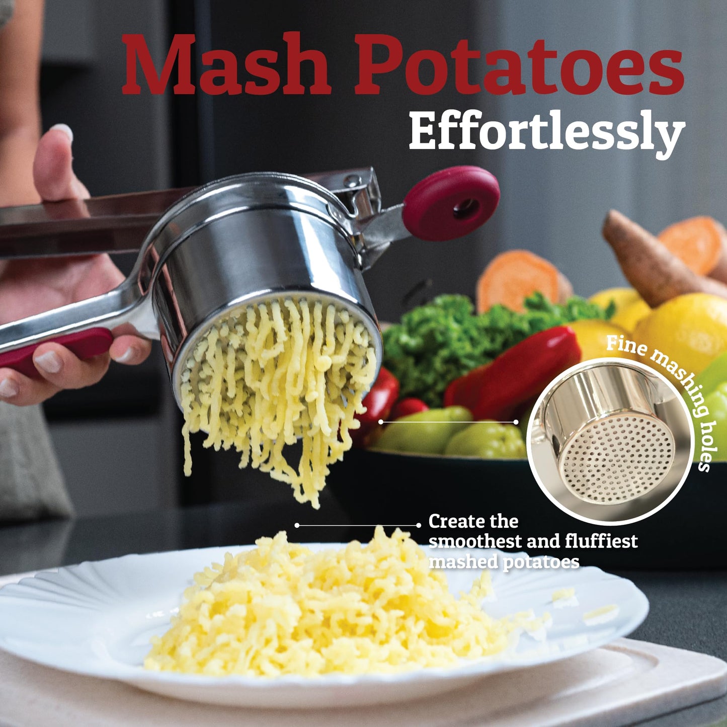 Rallador de Patatas Priority Chef Rojo 3 Disco