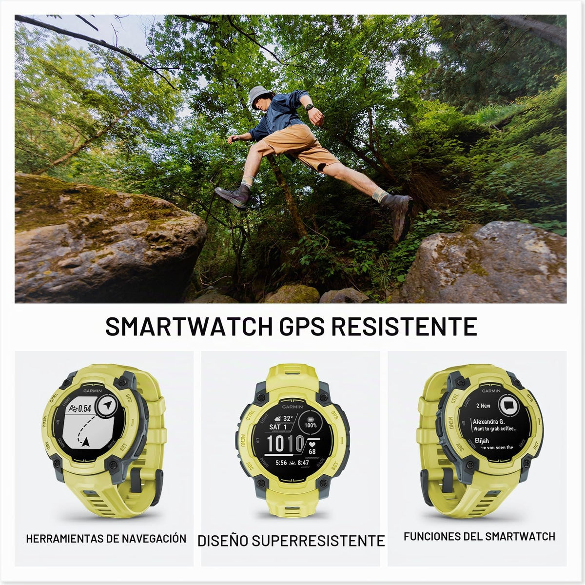 Reloj Garmin Instinct Electric Lime 45 mm