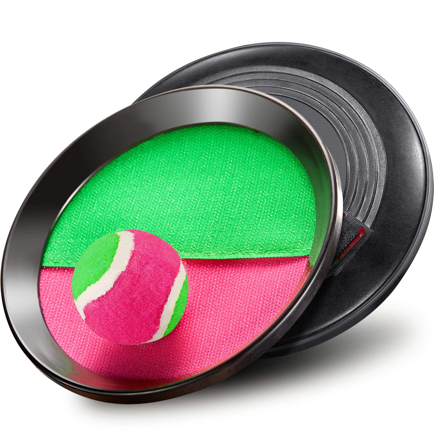 Juego de Pelotas de Lanzamiento y Captura TOODOO Negro, 3 Juegos de Pala y Pelotas para Deportes y Playa