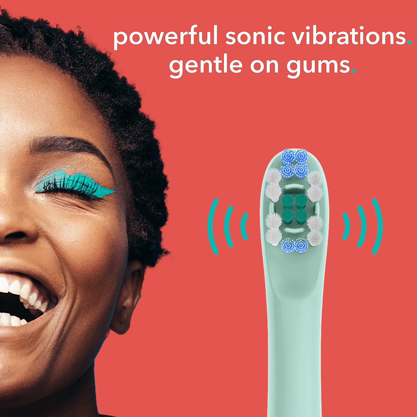 hum by Colgate Smart Electric Toothbrush Kit, Rechargeable Sonic Toothbrush with Travel Case & Bonus Replacement Brush Head, Teal