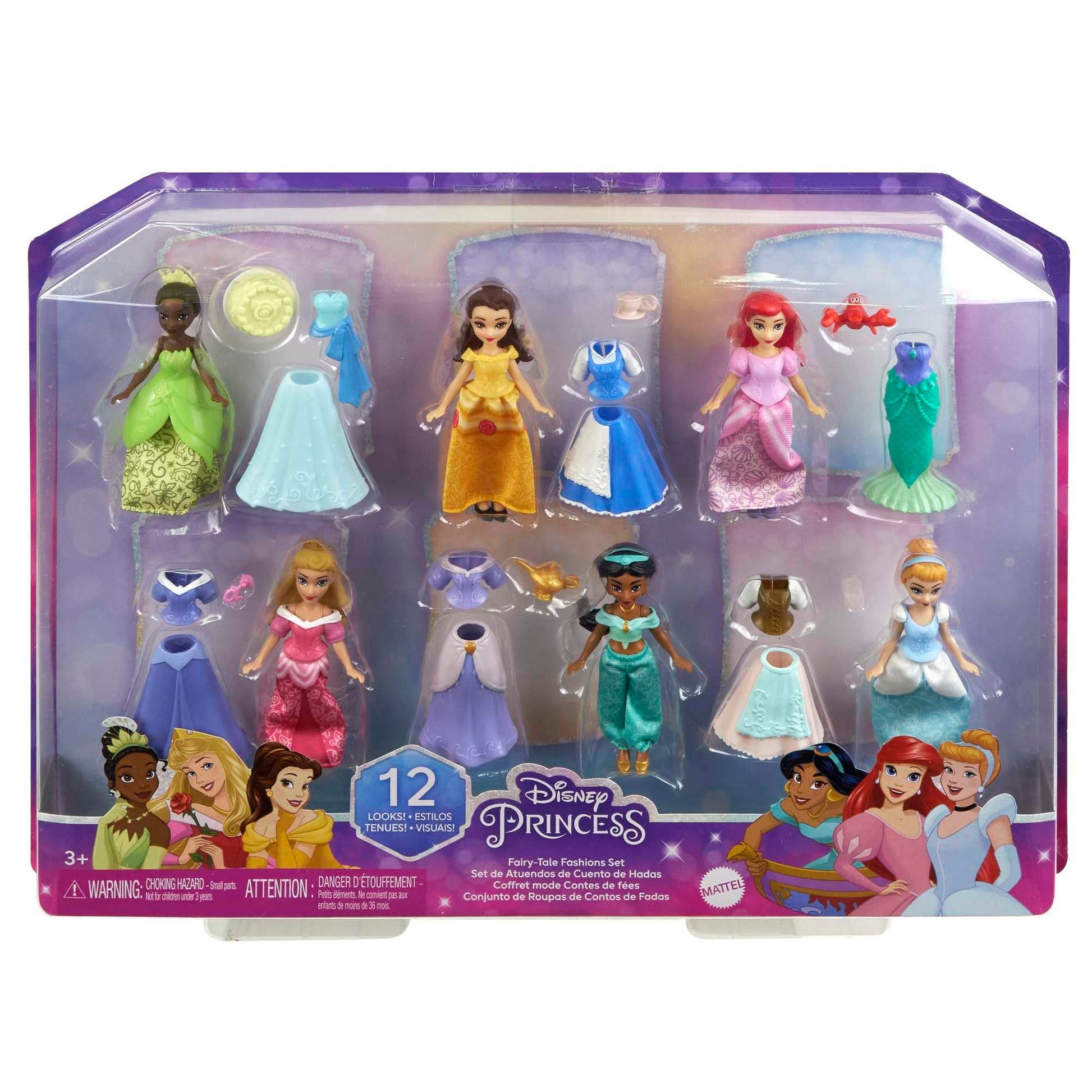 Muñeca Colección Disney Princesa Mattel Multipack Atuendos Reales para Niñas