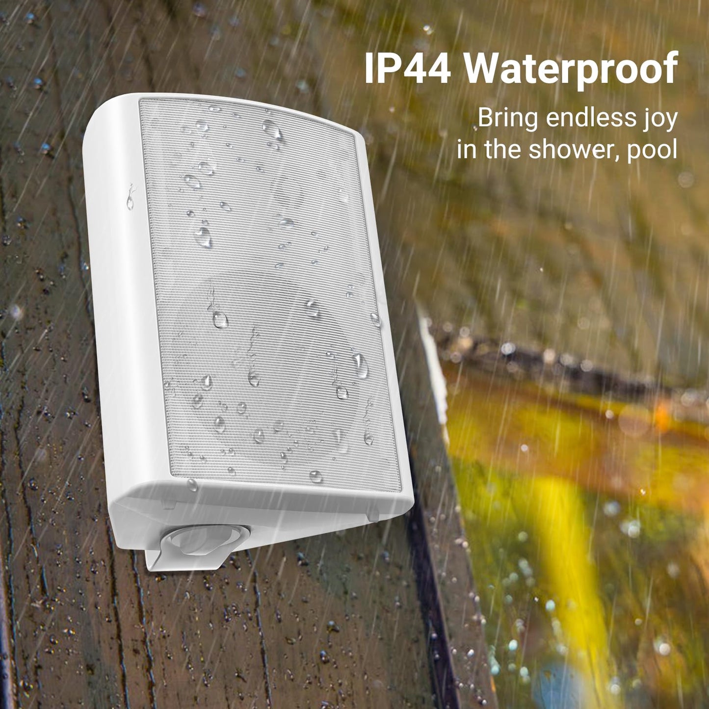 STUDIOFINIX Altavoces Bluetooth de 6,5 Pulgadas y 400 vatios para Interior/Exterior Altavoces de Montaje en Pared Resistentes al Agua y a la Intemperie para el Patio, el Garaje y la casa (Blanco)