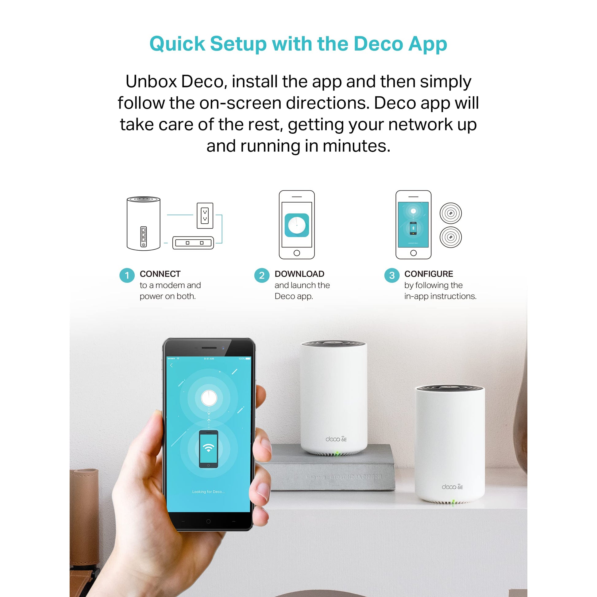 Sistema de Malla WiFi 6E TP-Link Deco AXE5400 Triple Banda Blanco con Banda de 6 GHz