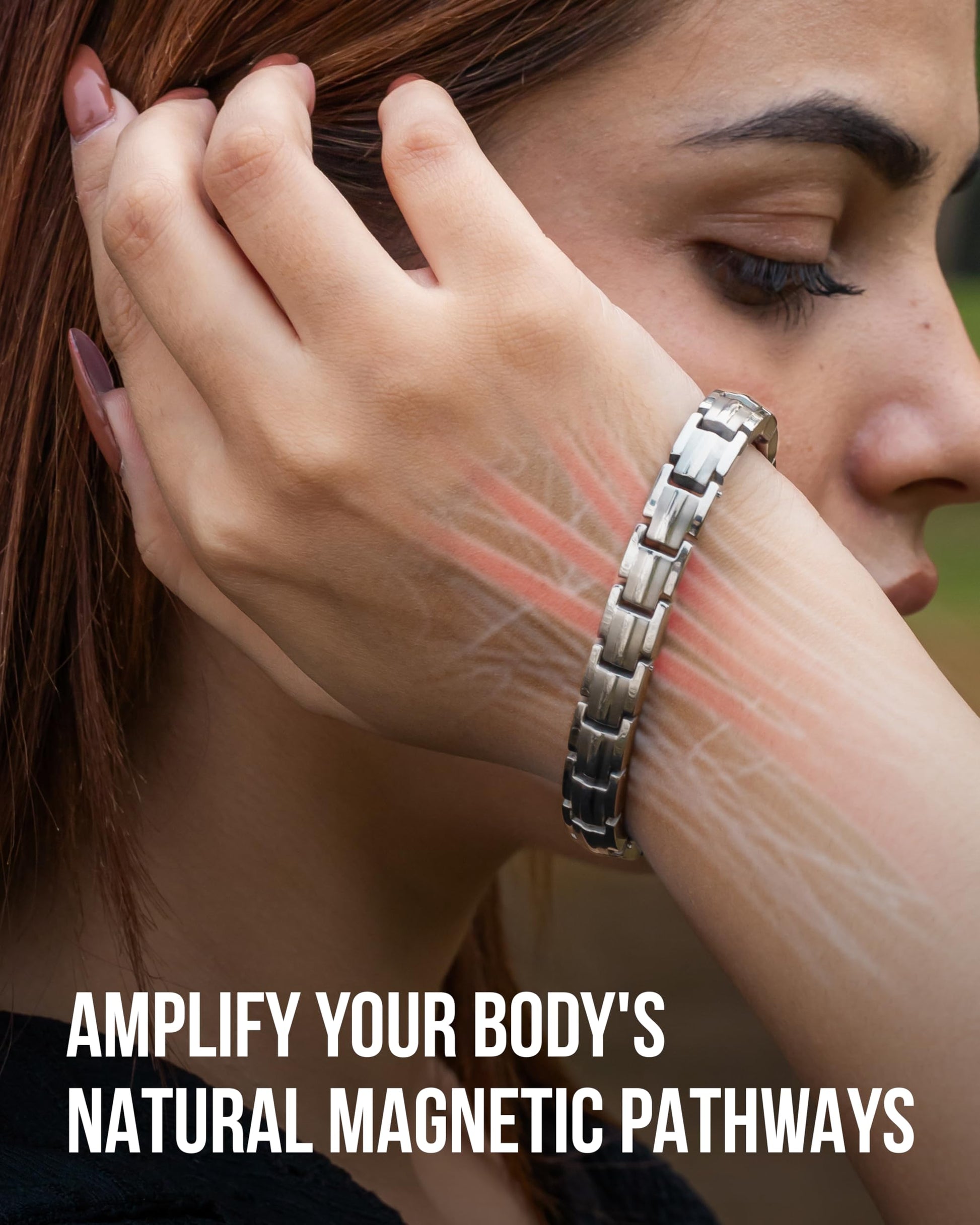 MagnetRX® - Pulseras magnéticas para mujer - EllipseMAX 5X Fuerza 5.000 imanes Gauss - Diseñado en Estados Unidos y pendiente de patente - Pulsera magnética de titanio de alta calidad para mujer y
