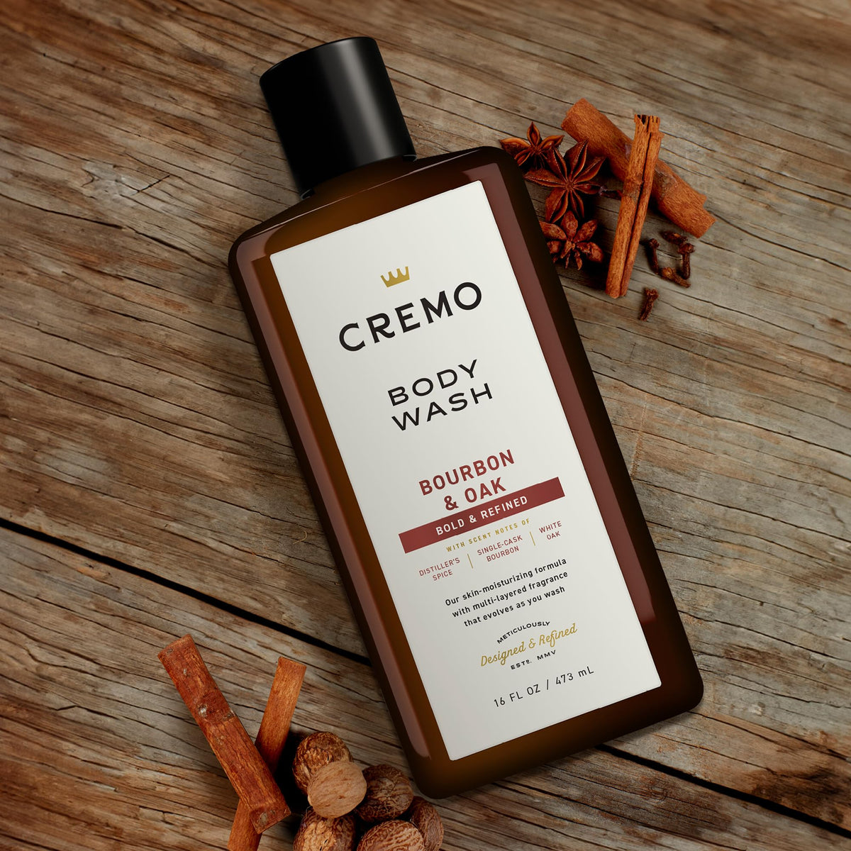 Cremo All Season Body Wash, Bourbon & Oak, 16 oz. 2-pack