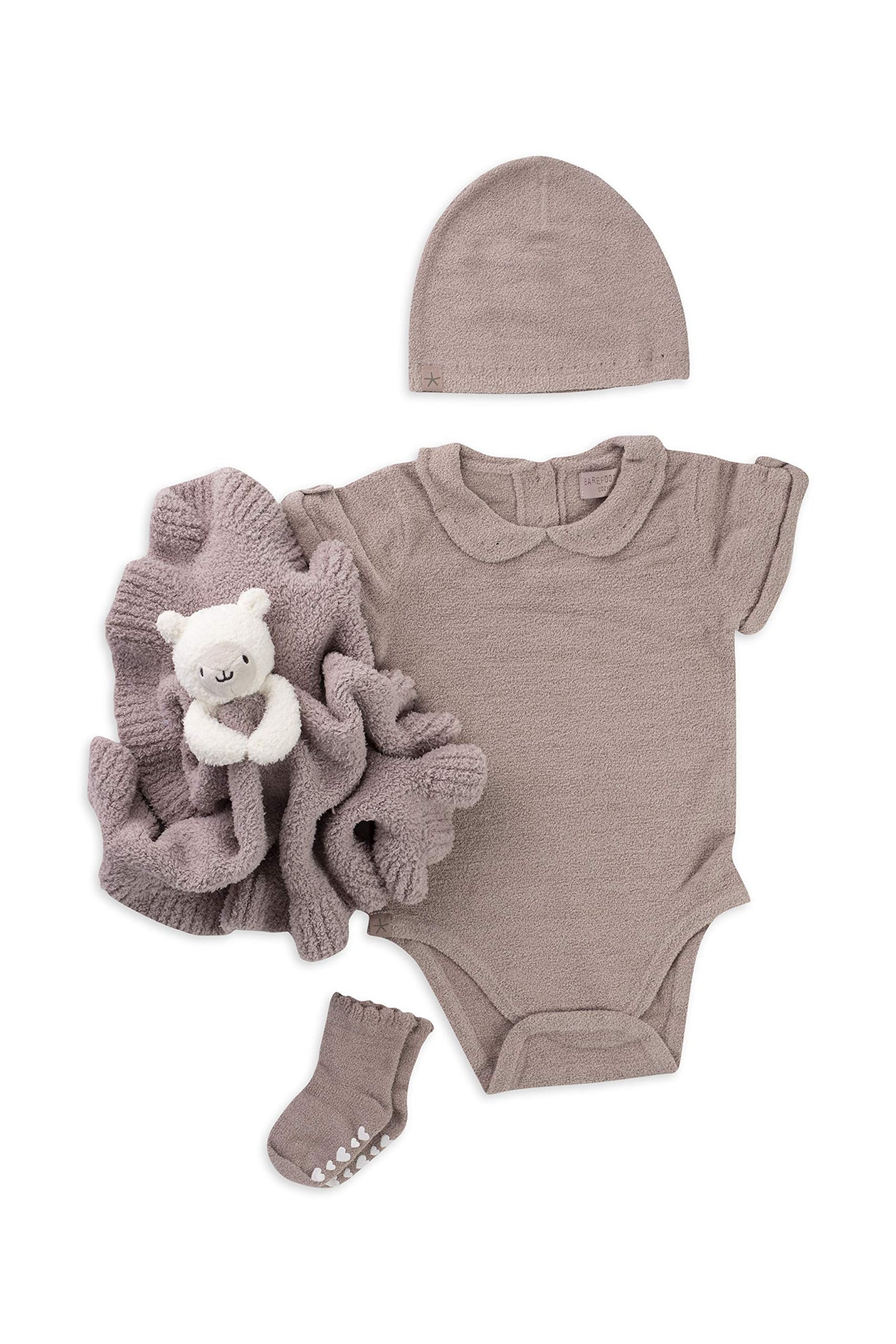 Barefoot Dreams CozyChic Ultra Lite - Lote de 4 ojales, color rosa descolorido, 6-12 m