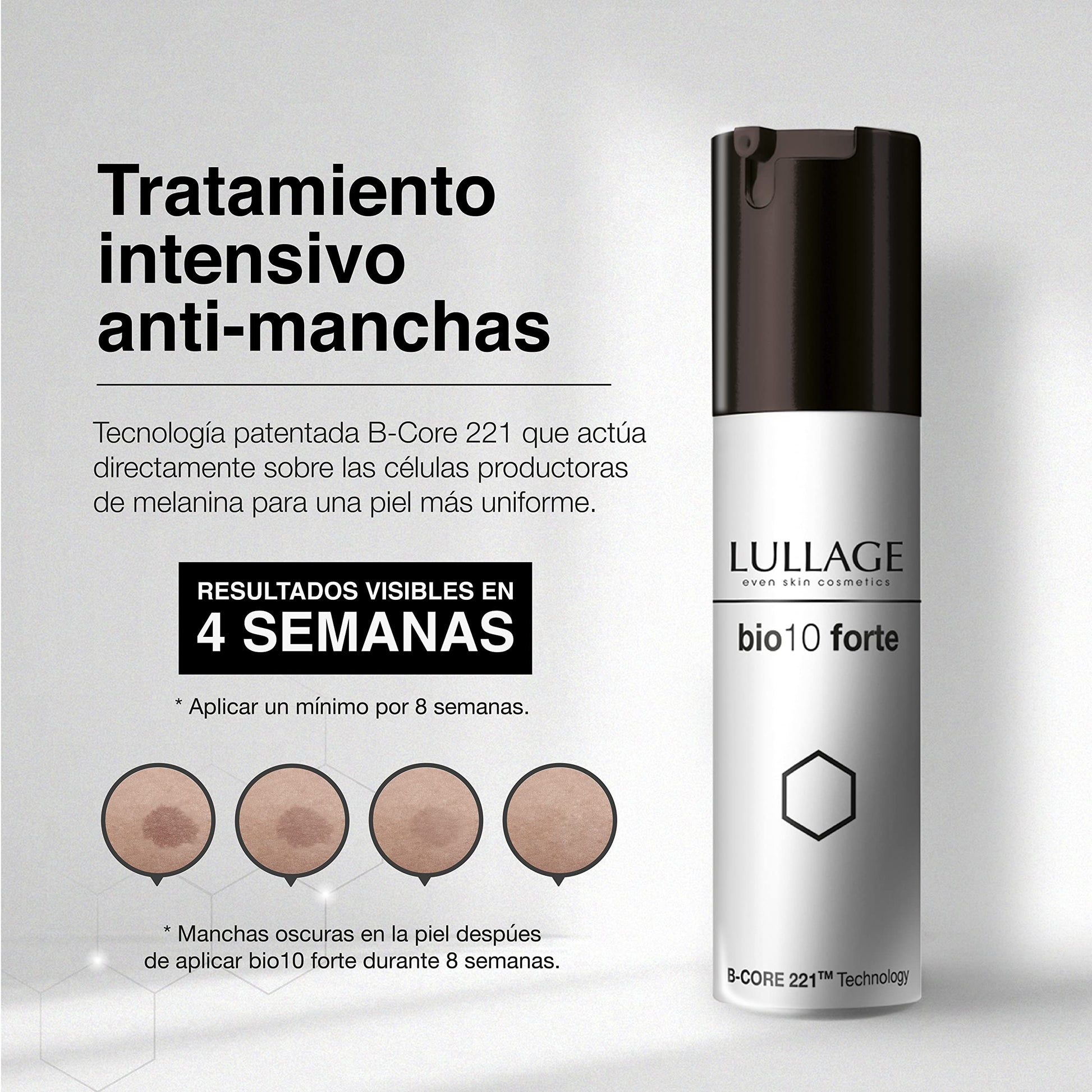 LULLAGE, Bio 10 Forte, Crema Antimanchas Intensiva para Pieles Sensibles, Despigmentante Facial, Tratamiento para Manchas Oscuras en la Cara, 30 ml